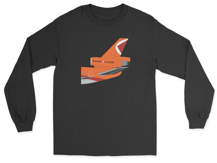 CP Air McDonnell Douglas DC-10 Tail Section Unisex Long Sleeve T-Shirt - Black