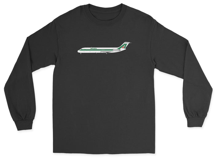 Alitalia McDonnell Douglas DC-9 Unisex Long Sleeve T-Shirt - Black
