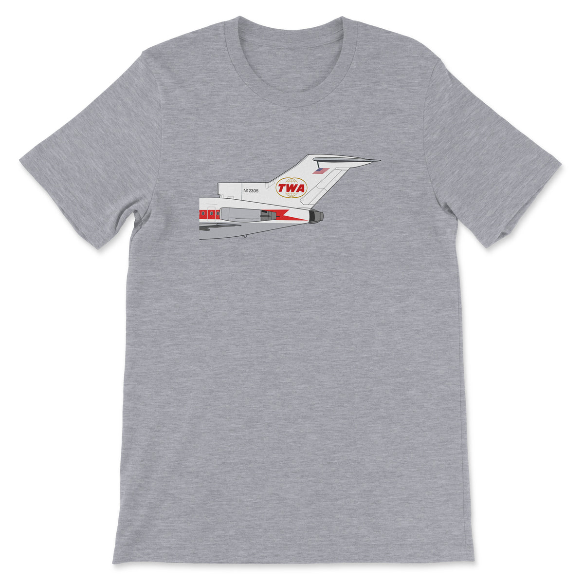 TWA Boeing 727 Tail Section Unisex T-Shirt - Athletic Heather
