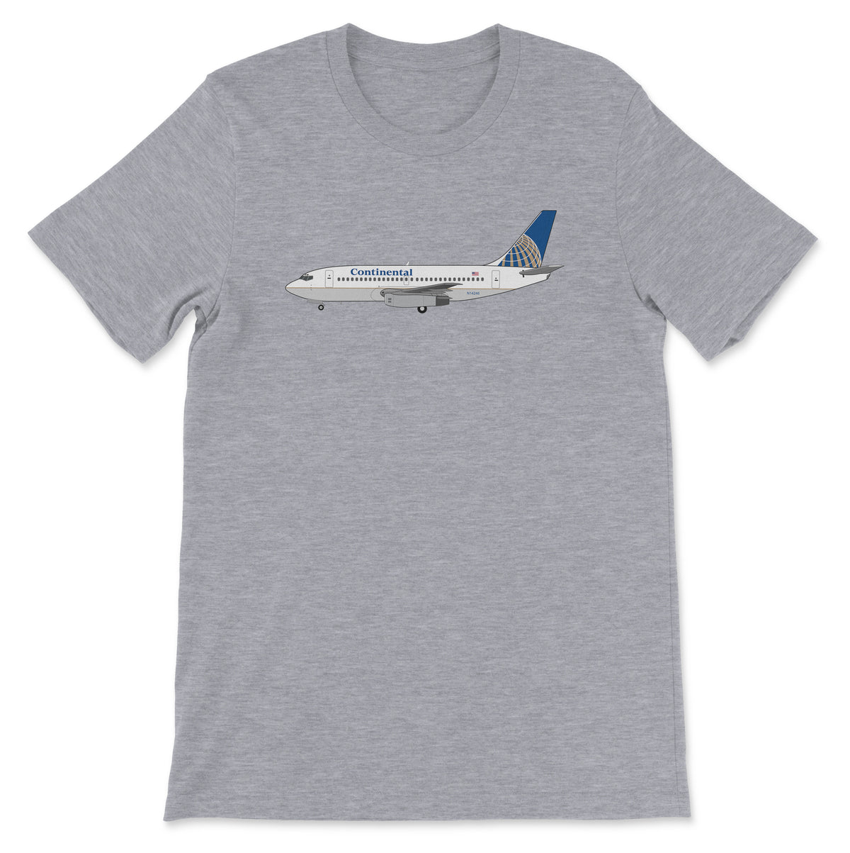 Continental Airlines Boeing 737-200 Unisex T-Shirt - Athletic Heather