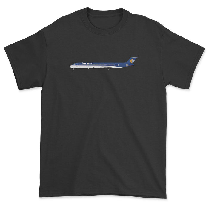 Midwest Airlines McDonnell Douglas MD-80 Unisex T-Shirt - Black