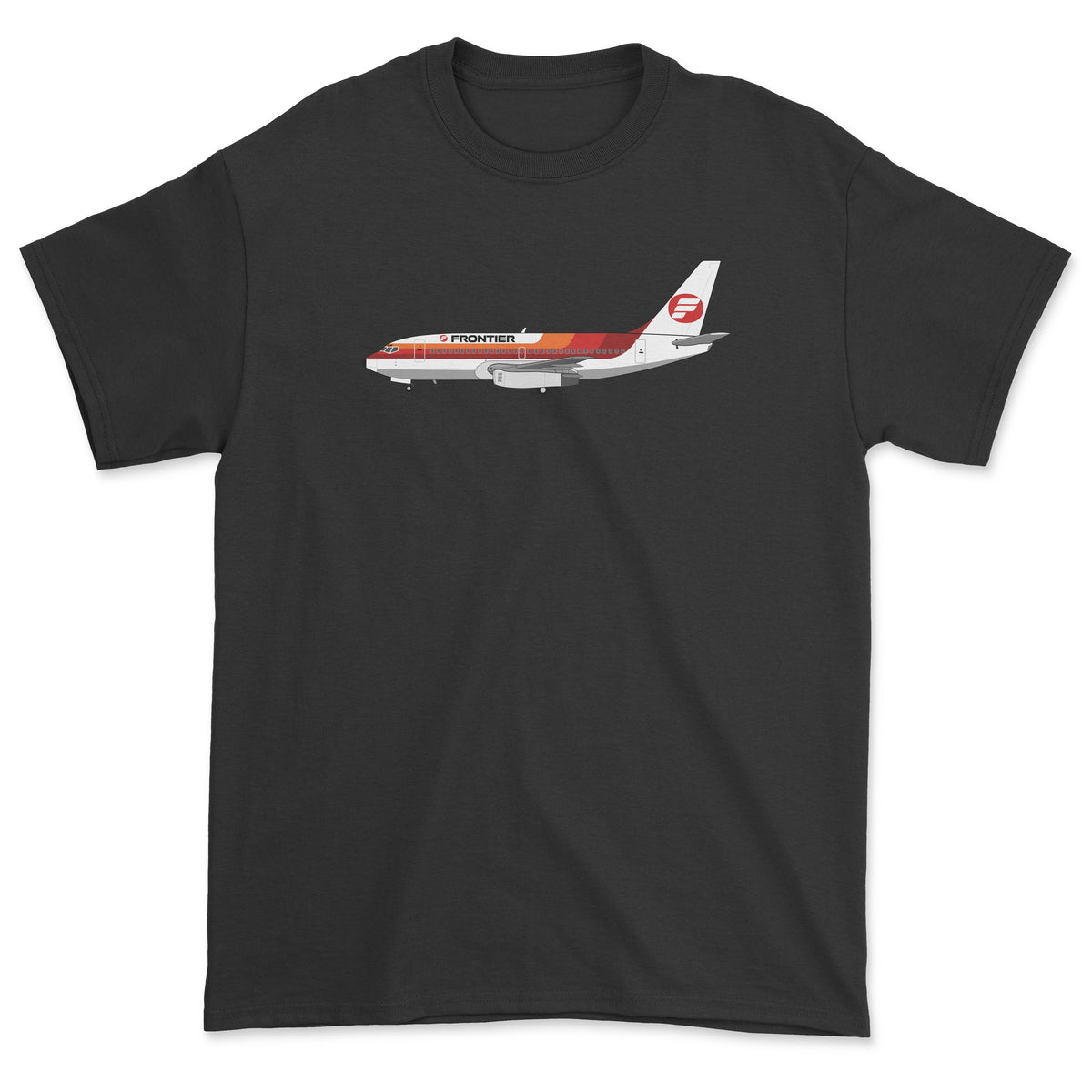 Frontier Airlines Boeing 737-200 Unisex T-Shirt - Black