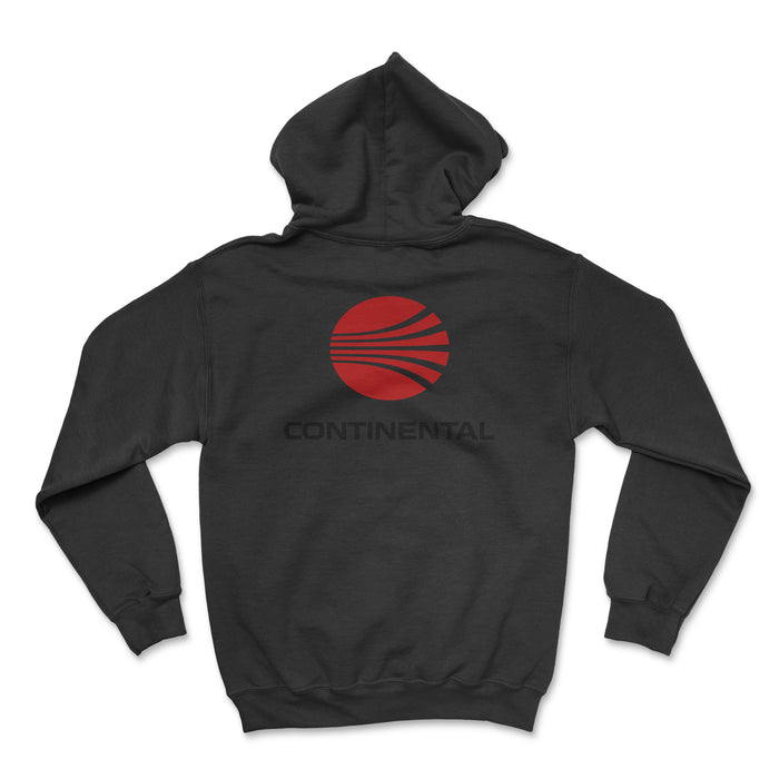 Continental Airlines Unisex Hoodie printed on the back - Black