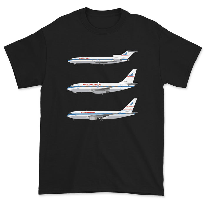 Piedmont Airlines B727, B737, B767 Unisex T-Shirt - Black