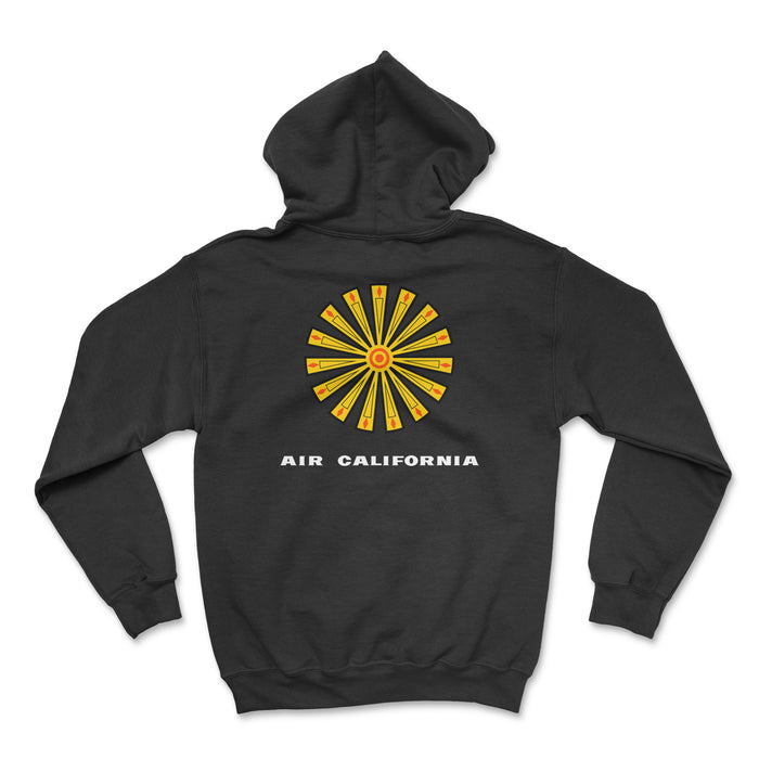Air California Unisex Hoodie Printed On The Back - Black
