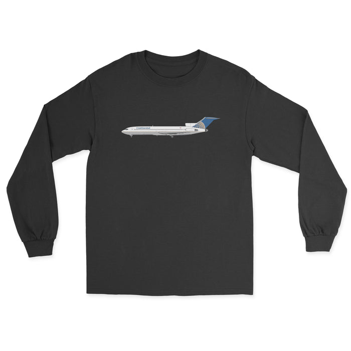 Continental Airlines Boeing 727 Unisex Long Sleeve T-Shirt - Black