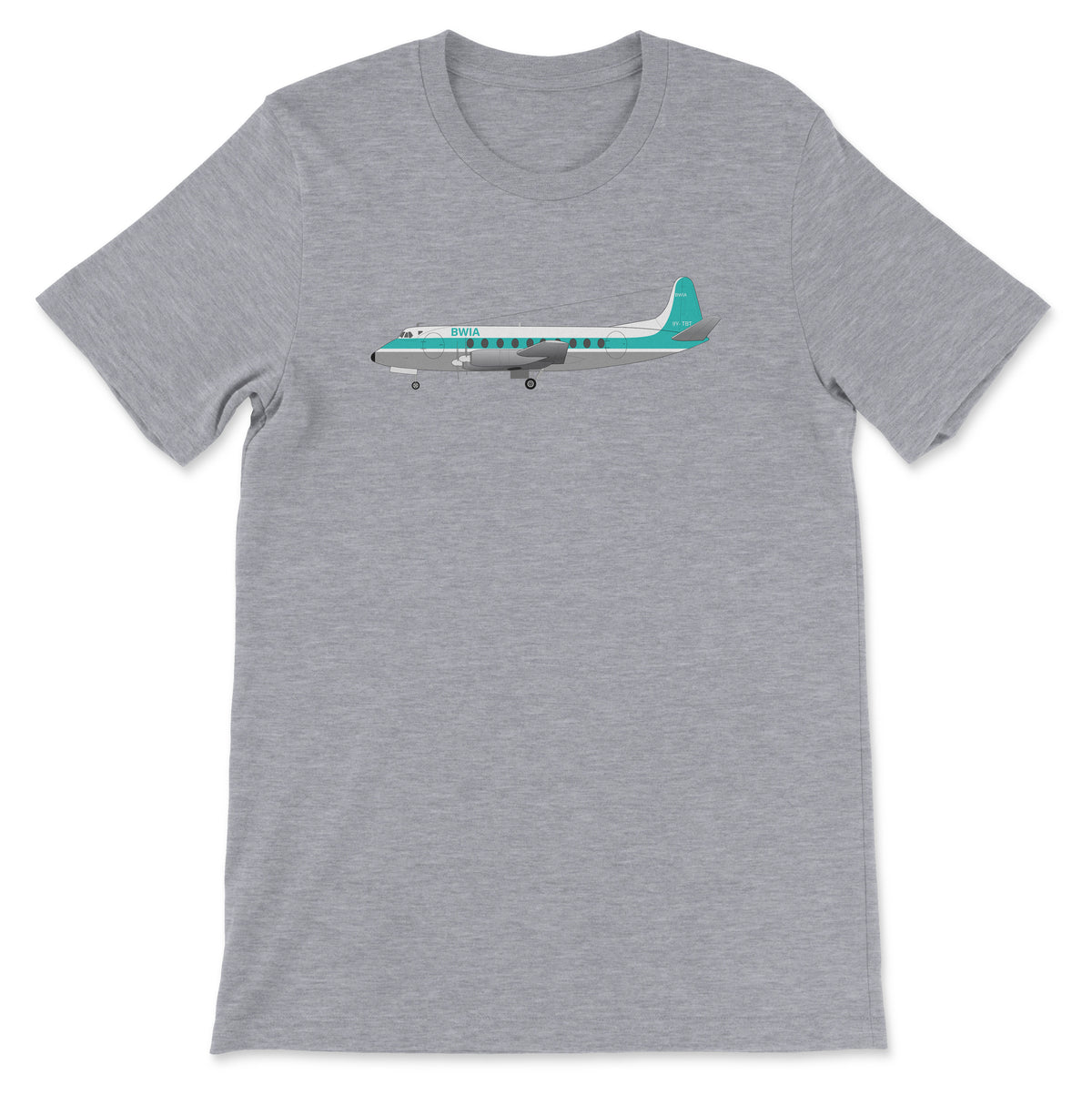 BWIA West Indies Airways Vickers Viscount Unisex T-Shirt - Athletic Heather
