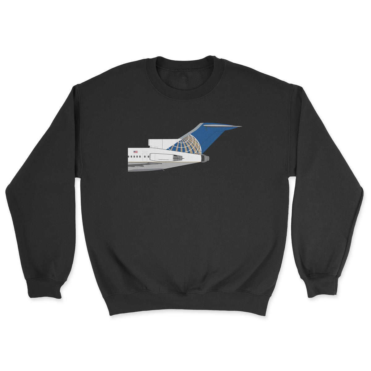 Continental Airlines Boeing 727 Tail Section Unisex Sweatshirt - Black