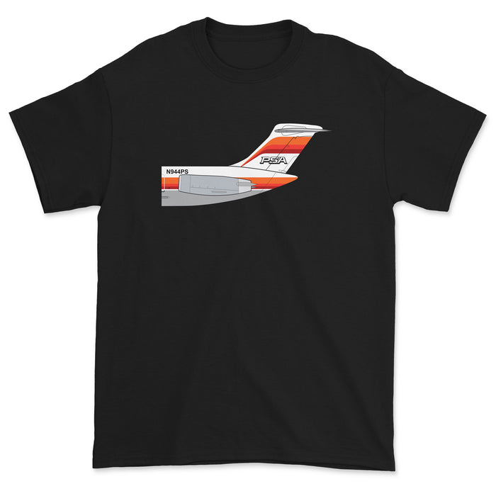PSA McDonnell Douglas MD-80 Tail Section Unisex T-Shirt - Black