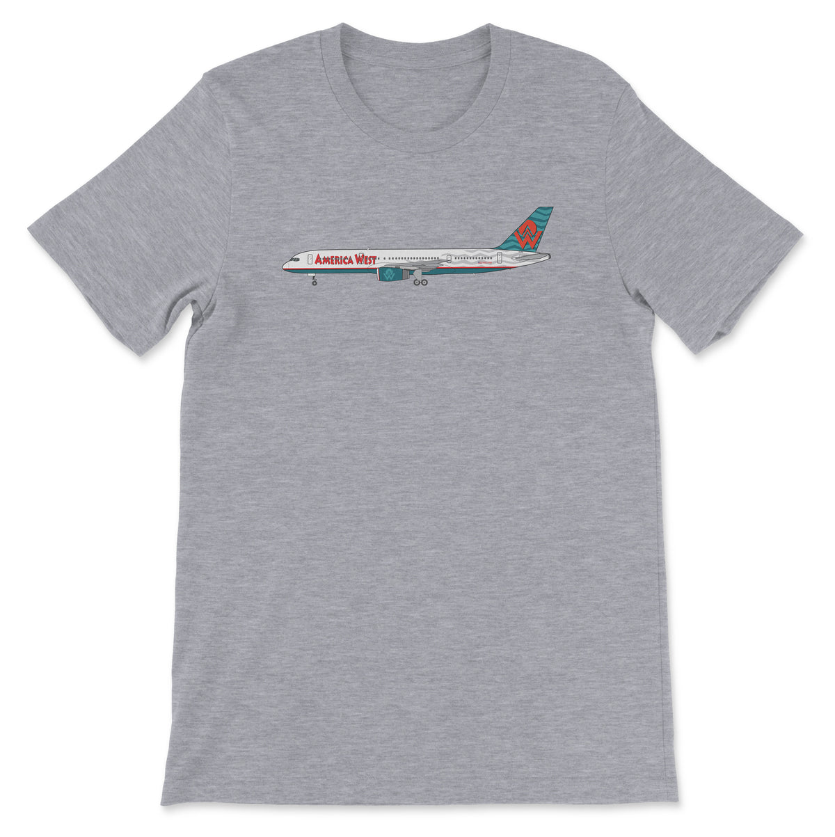 America West Airlines Boeing 757 Unisex T-Shirt - Athletic Heather