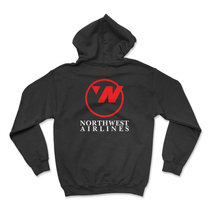 Northwest Airlines Unisex Hoodie printed on the back - Black