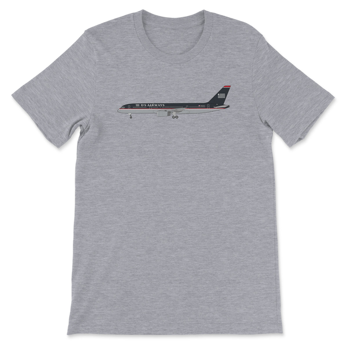 US Airways Boeing 757 Unisex T-Shirt - Athletic Heather