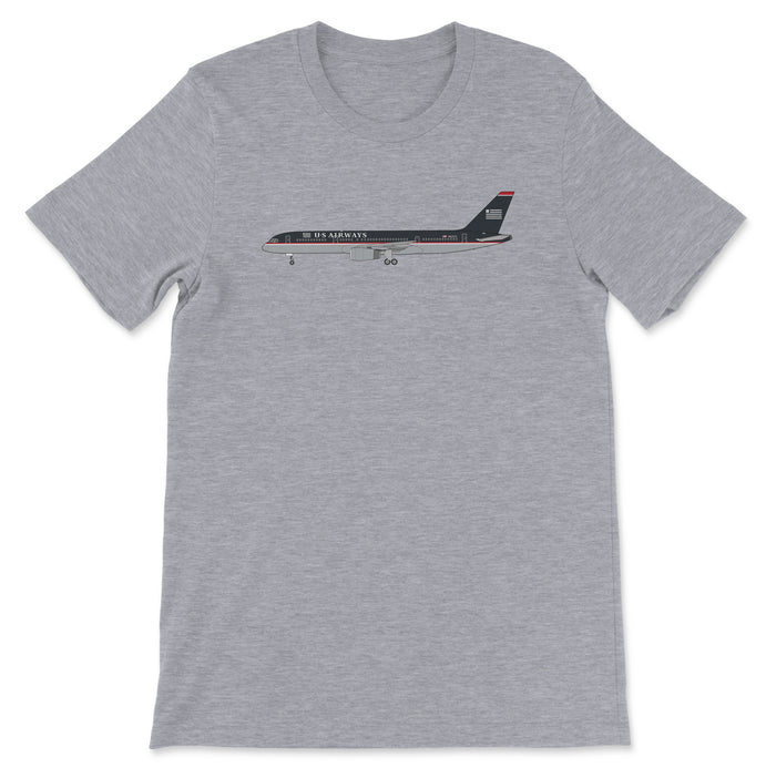 US Airways Boeing 757 Unisex T-Shirt - Athletic Heather