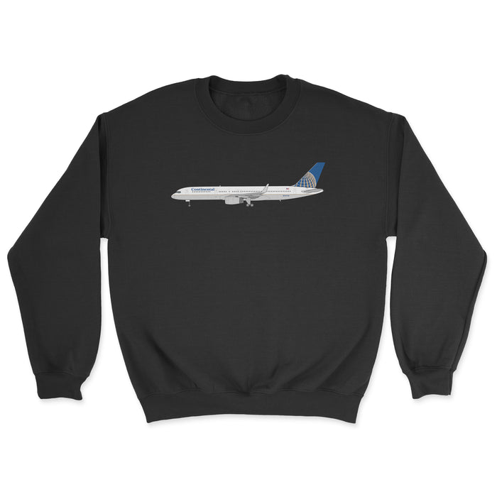Continental Airlines Boeing 757 Unisex Sweatshirt - Black