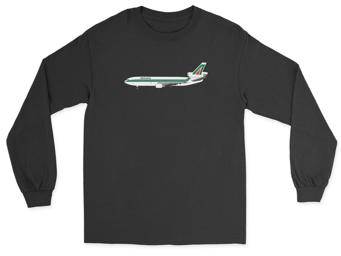 Alitalia McDonnell Douglas DC-10 Unisex Long Sleeve T-Shirt - Black