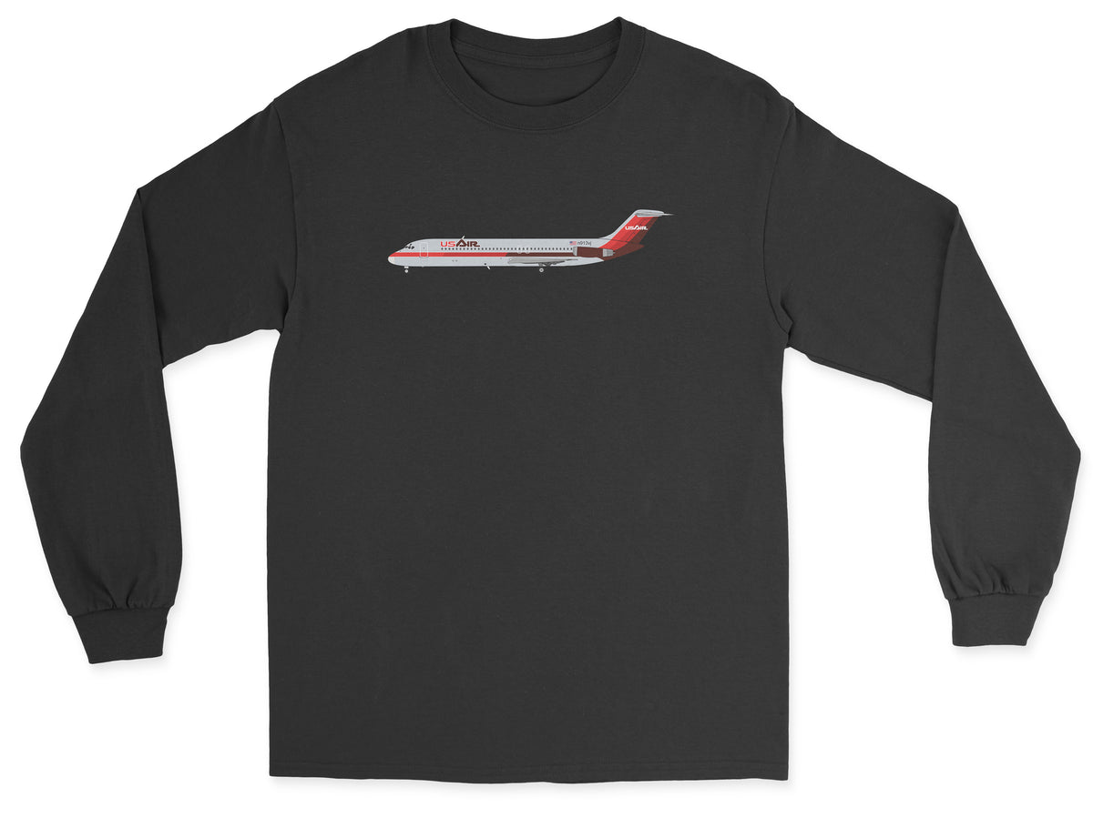 USAir McDonnell Douglas DC-9 Unisex Long Sleeve T-Shirt - Black