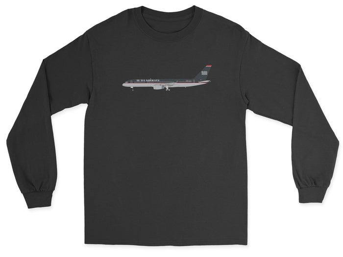 US Airways Boeing 757 Unisex Long Sleeve T-Shirt - Black