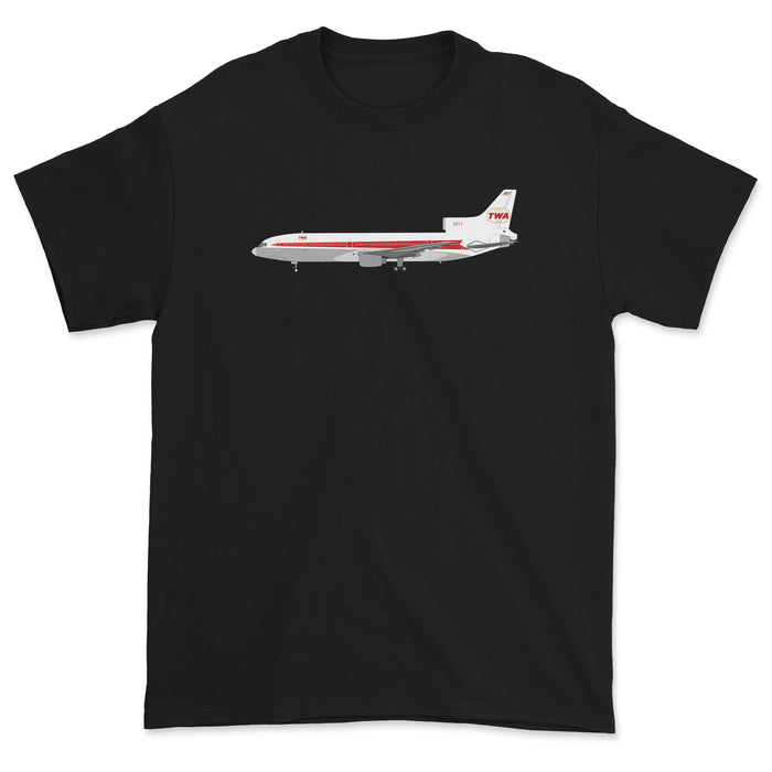 TWA Lockheed L-1011 Tristar Unisex T-Shirt - Black