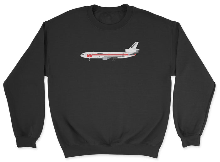 Western Airlines McDonnell Douglas DC-10 Unisex Sweatshirt - Black