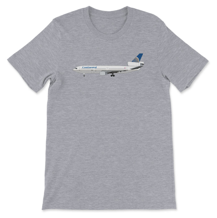 Continental Airlines Mcdonnell Douglas DC-10 Unisex T-Shirt - Athletic Heather