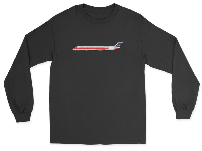 USAir McDonnell Douglas MD-80 Unisex Long Sleeve T-Shirt - Black
