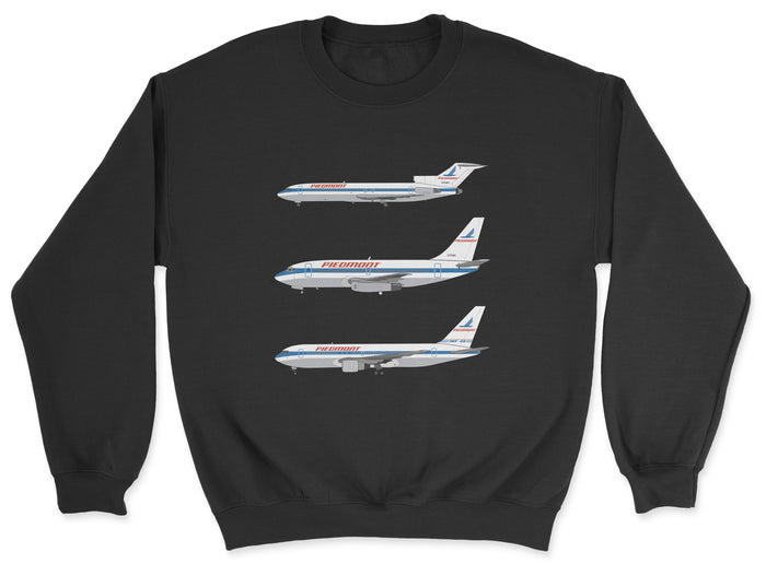 Piedmont Airlines B727, B737, B767 Unisex Sweatshirt - Black