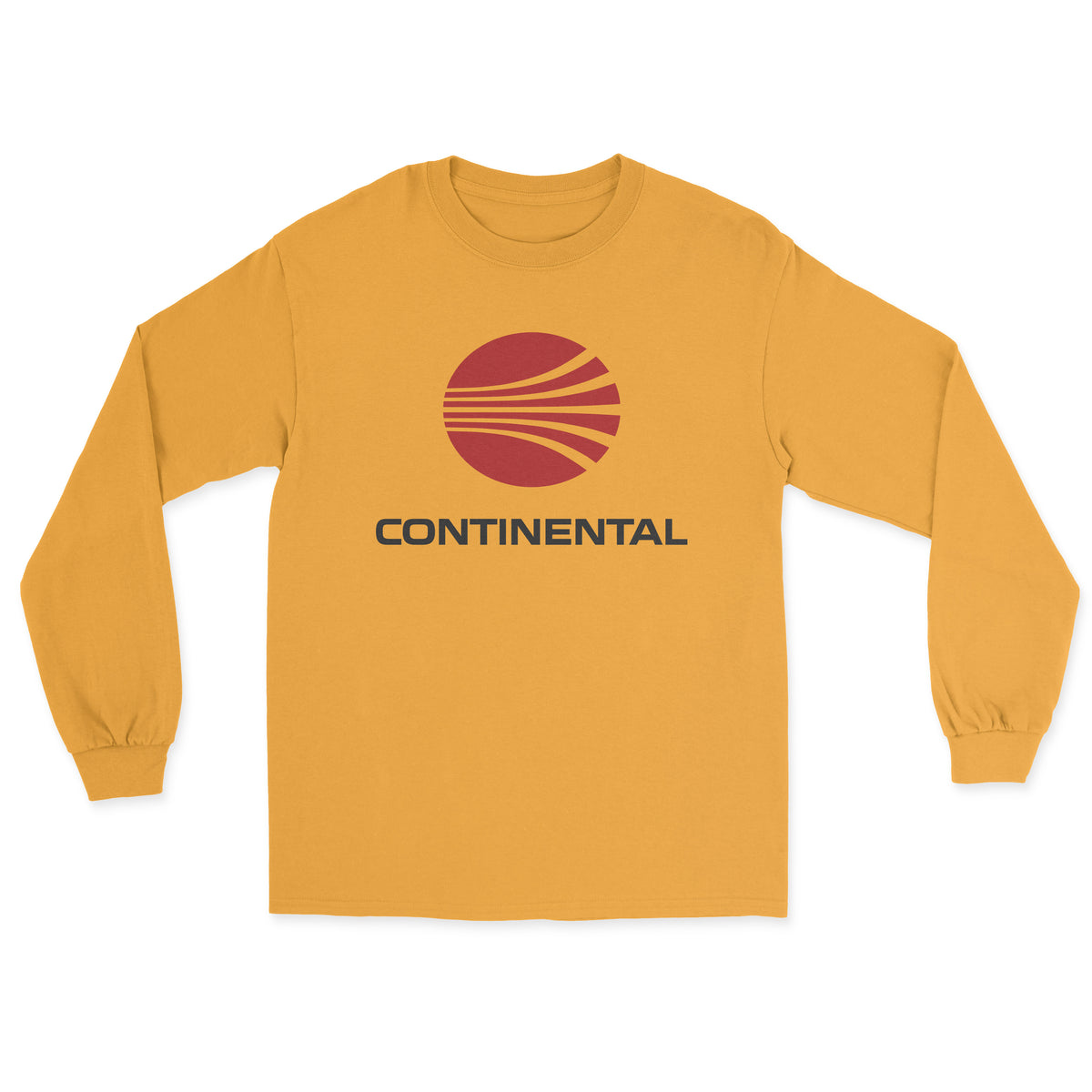 Continental Airlines Unisex Long Sleeve T-Shirt - Gold
