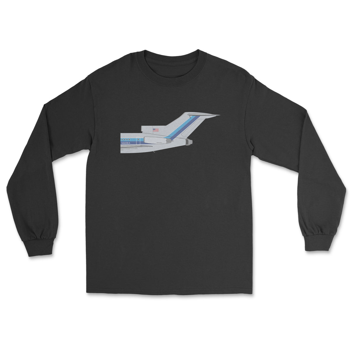 Eastern Airlines Boeing 727 Tail Section Unisex Long Sleeve T-Shirt - Black