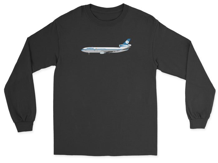 Sabena McDonnell Douglas DC-10 Unisex Long Sleeve T-Shirt - Black