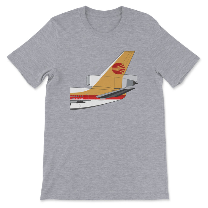 Continental Airlines Mcdonnell Douglas DC-10 Tail Section Unisex T-Shirt - Athletic Heather