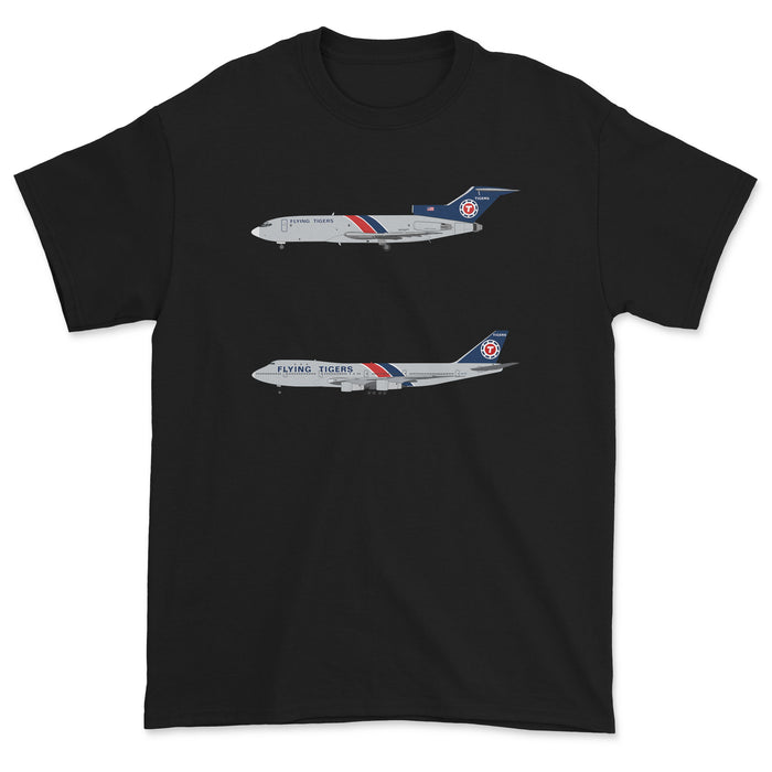 Flying Tigers B727, B747 Unisex T-Shirt - Black