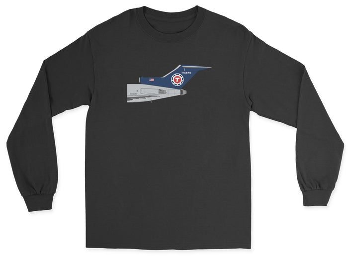 Flying Tigers Boeing 727 Tail Section Unisex Long Sleeve T-Shirt - Black