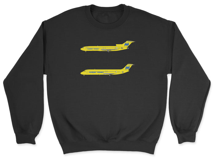 Hughes Airwest B727, DC-9 Unisex Sweatshirt - Black