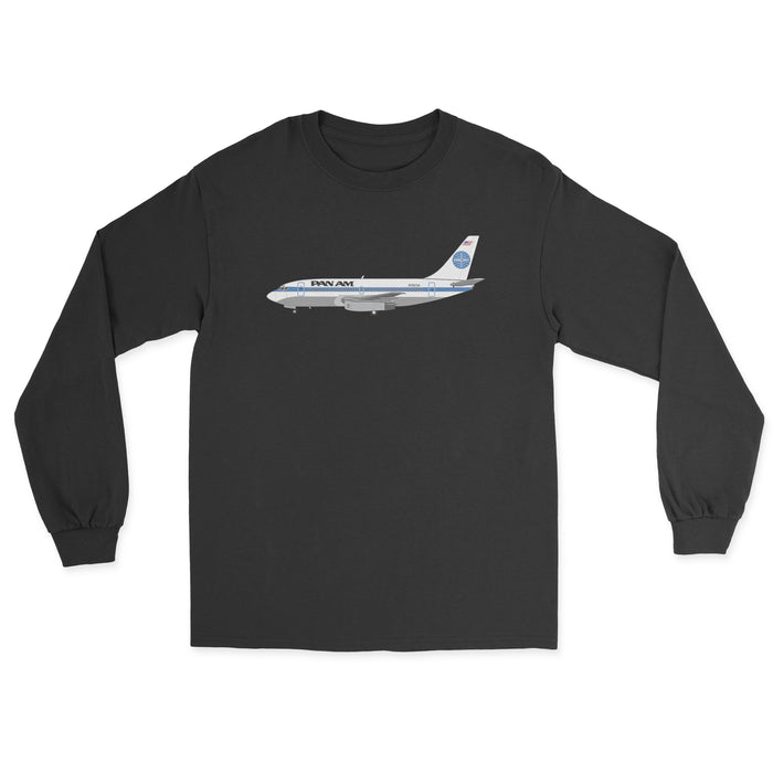 Pan Am Boeing 737 Unisex Long Sleeve T-Shirt - Black