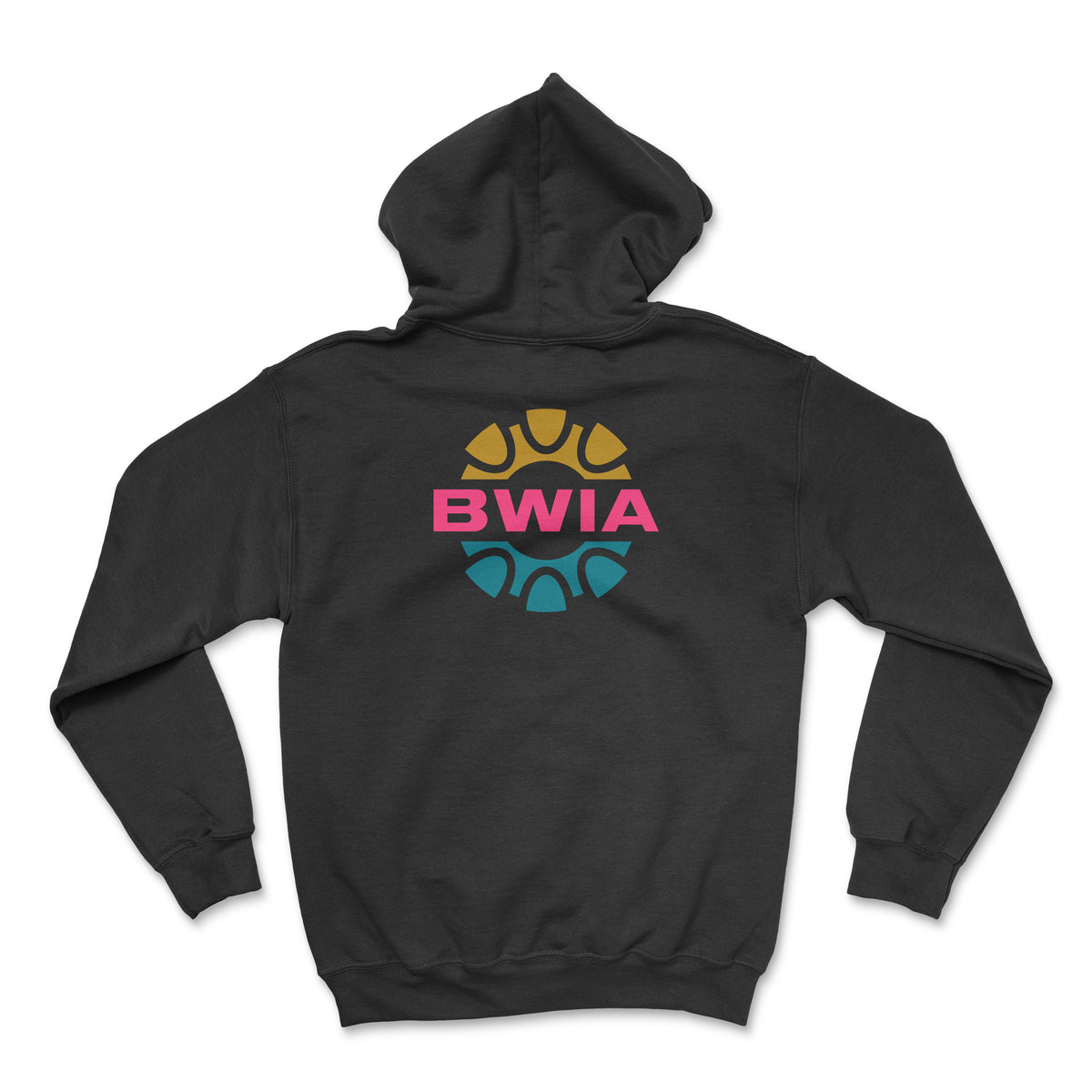BWIA West Indies Airways Unisex Hoodie Printed On The Back - Black