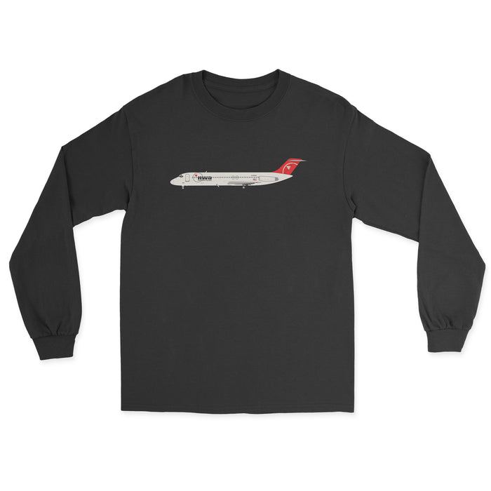 Northwest Airlines Mcdonnell Douglas DC-9-41 Unisex Long Sleeve T-Shirt - Black