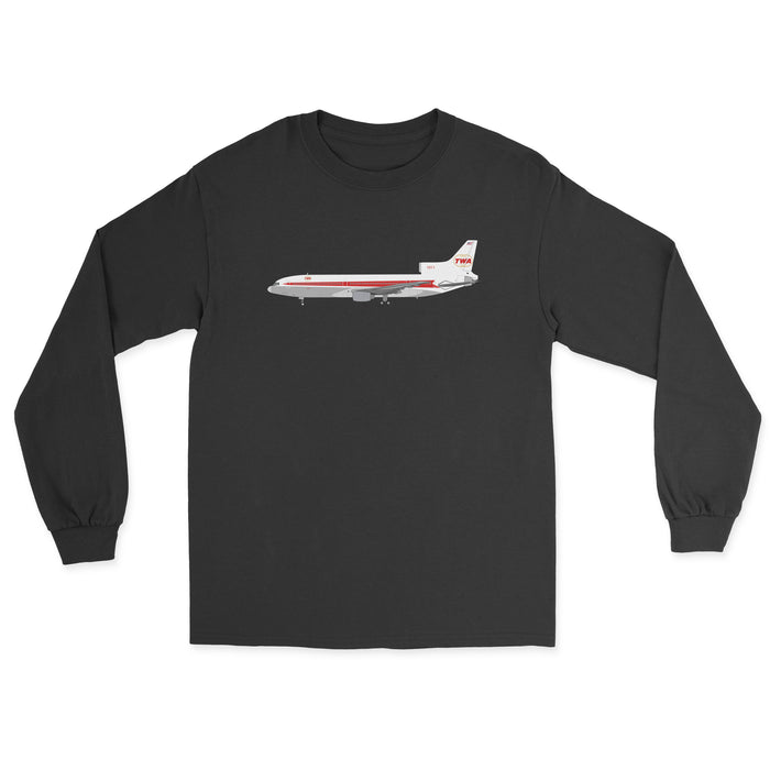 TWA Lockheed L-1011 TriStar Unisex Long Sleeve T-Shirt - Black