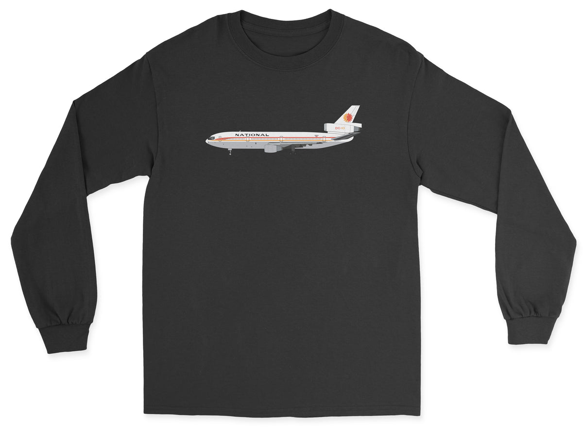 National Airlines McDonnell Douglas DC-10 Unisex Long Sleeve T-Shirt - Black