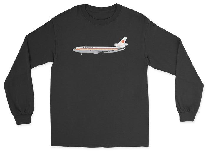 National Airlines McDonnell Douglas DC-10 Unisex Long Sleeve T-Shirt - Black