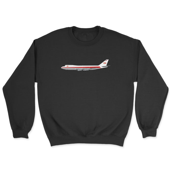 TWA Boeing 747 Unisex Sweatshirt - Black