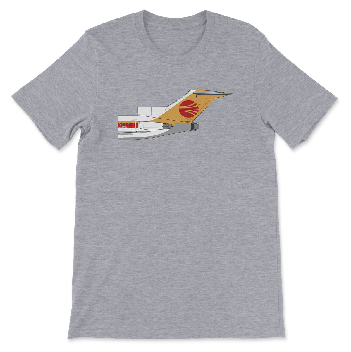 Continental Airlines Boeing 727 Tail Section Unisex T-Shirt - Athletic Heather