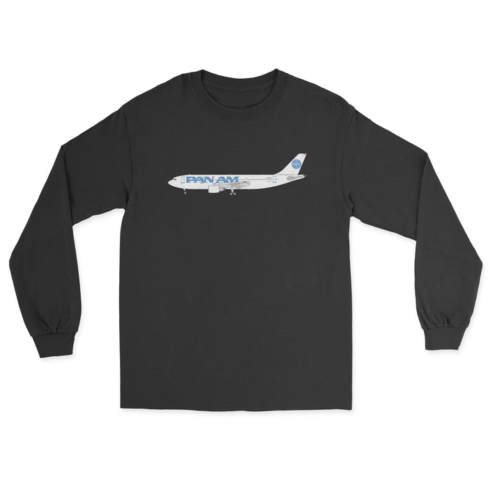 Pan Am Airbus A300 Unisex Long Sleeve T-Shirt - Black
