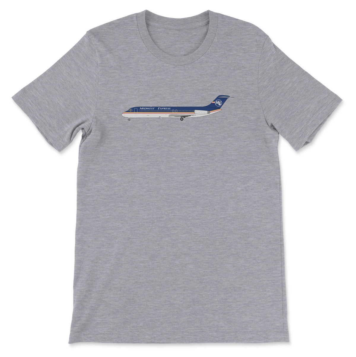 Midwest Express McDonnell Douglas DC-9 Unisex T-Shirt - Athletic Heather