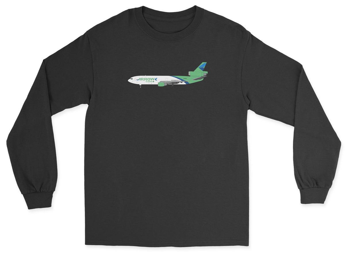 Arrow Cargo McDonnell Douglas DC-10 Unisex Long Sleeve T-Shirt - Black