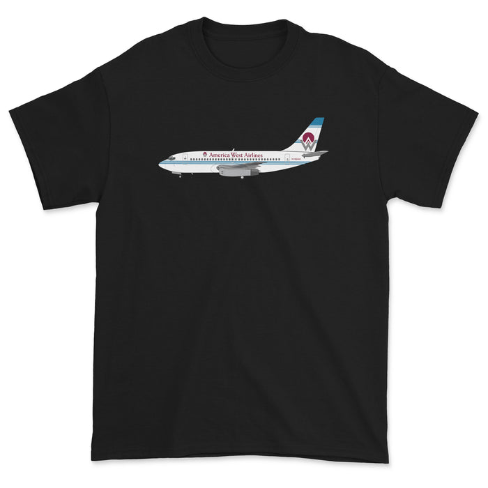 America West Airlines Boeing 737 Unisex T-Shirt - Black