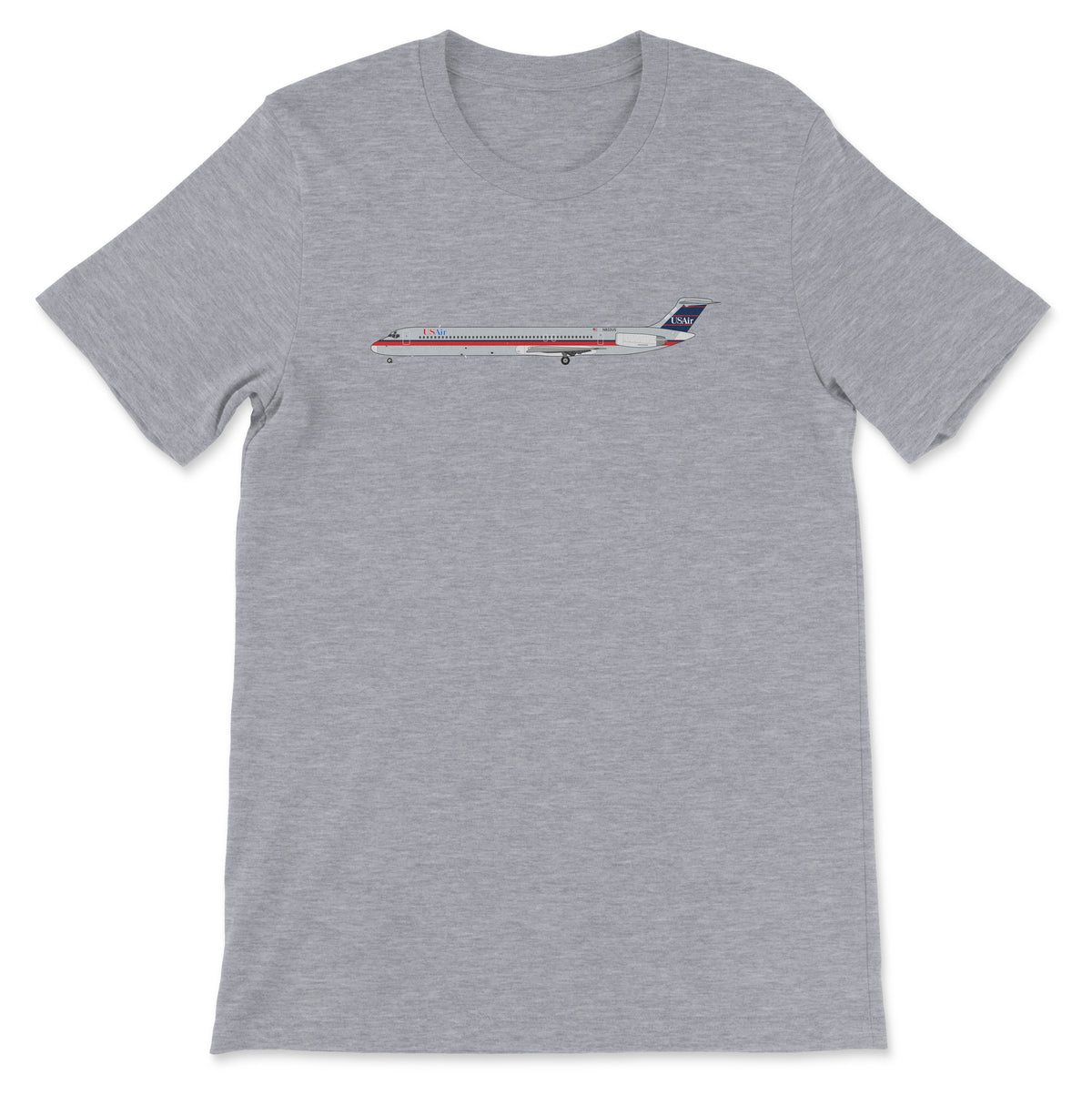 USAir McDonnell Douglas MD-80 Unisex T-Shirt - Athletic Heather