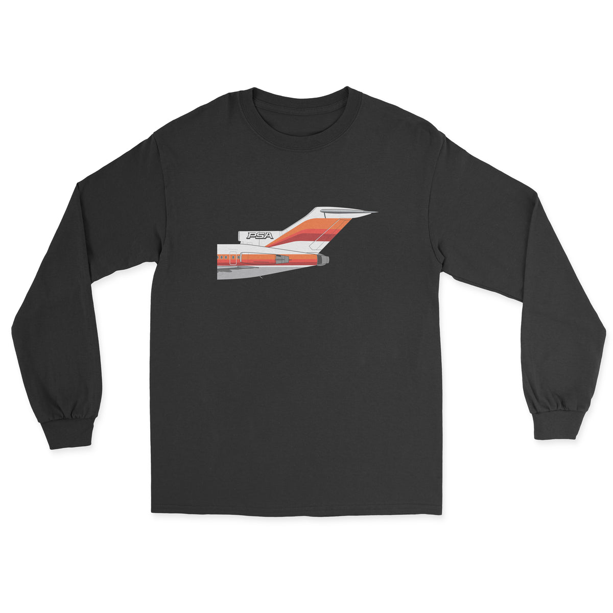 PSA Boeing 727 Tail Section Unisex Long Sleeve T-Shirt - Black